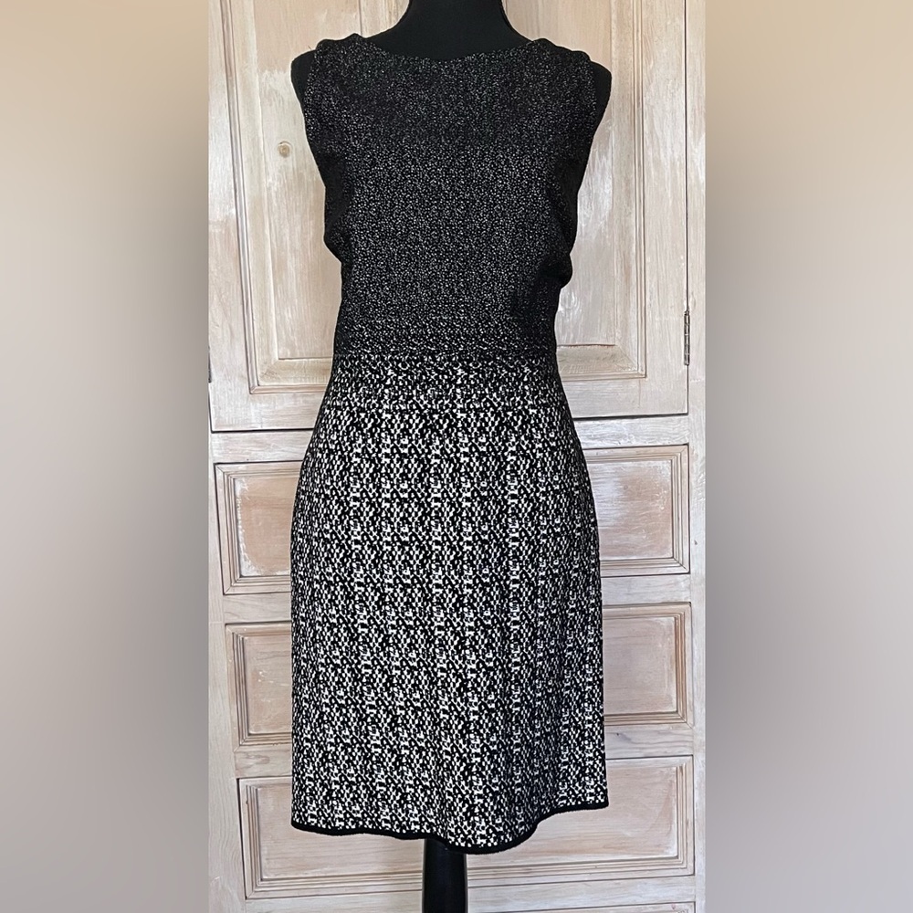 Prada Black and White Patterned Dress